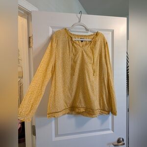 Talbot's Light Weight Yellow Floral Women's Top In XL